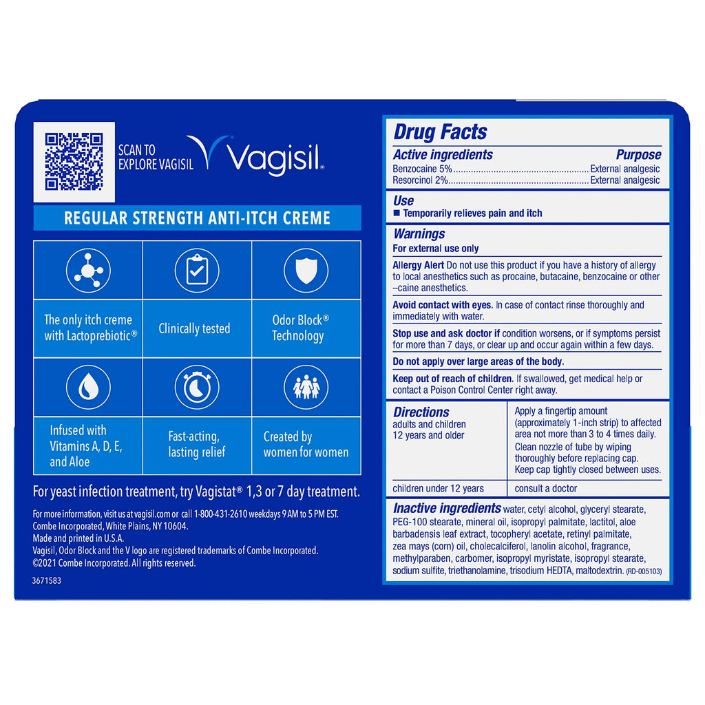 Vagisil Regular Strength Anti-Itch Feminine Cream for Women, Gynecologist Tested Vagisil Au supplements