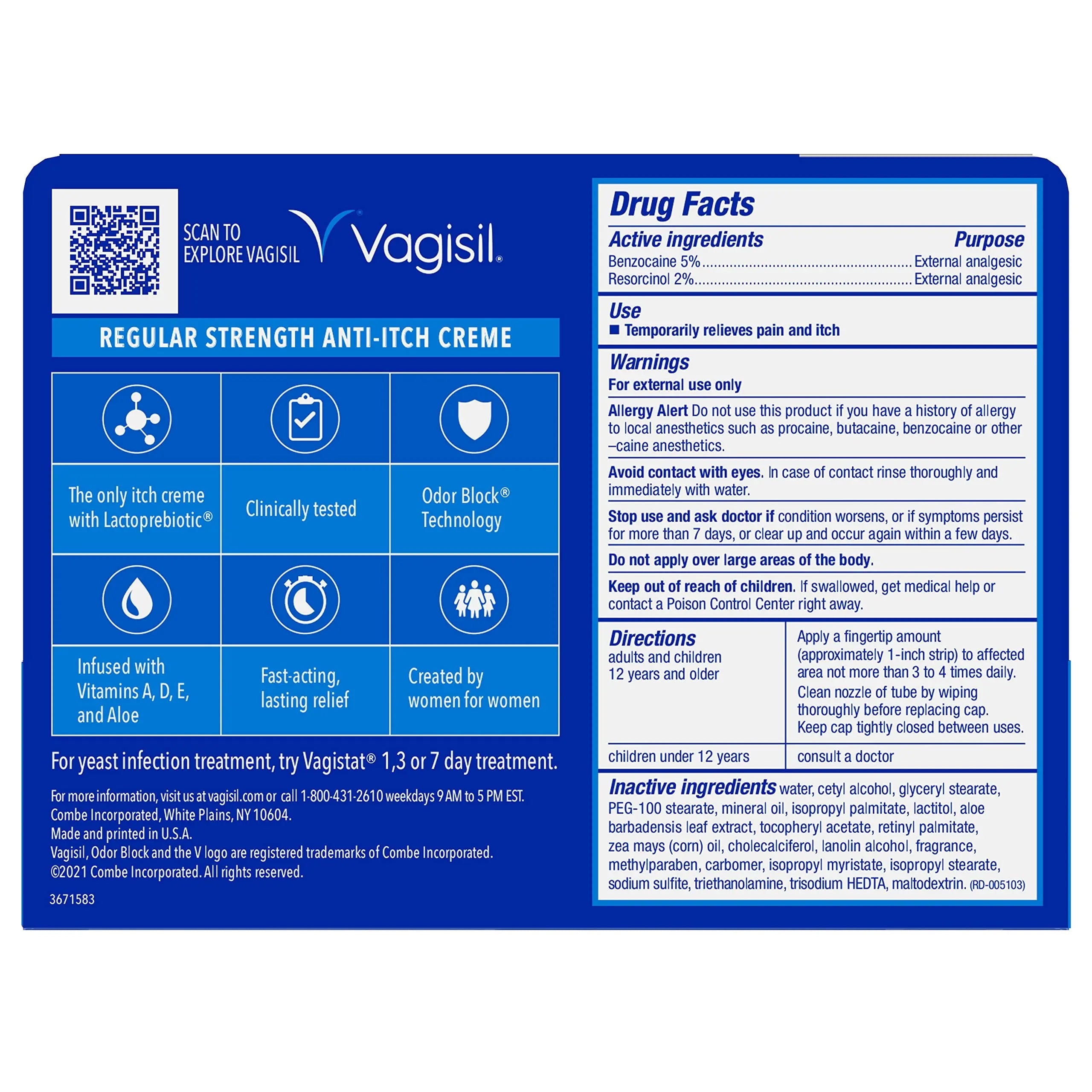 Vagisil Regular Strength Anti-Itch Feminine Cream for Women, Gynecologist Tested Vagisil Au supplements