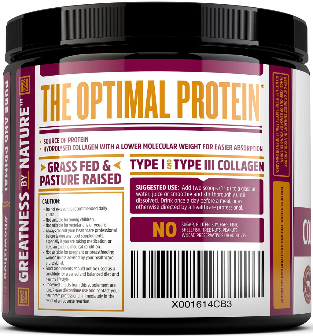 Collagen Powder 500g - Hydrolysed Collagen Peptides Powder - High Protein Bovine Collagen Supplement Nu U Nutrition Au supplements