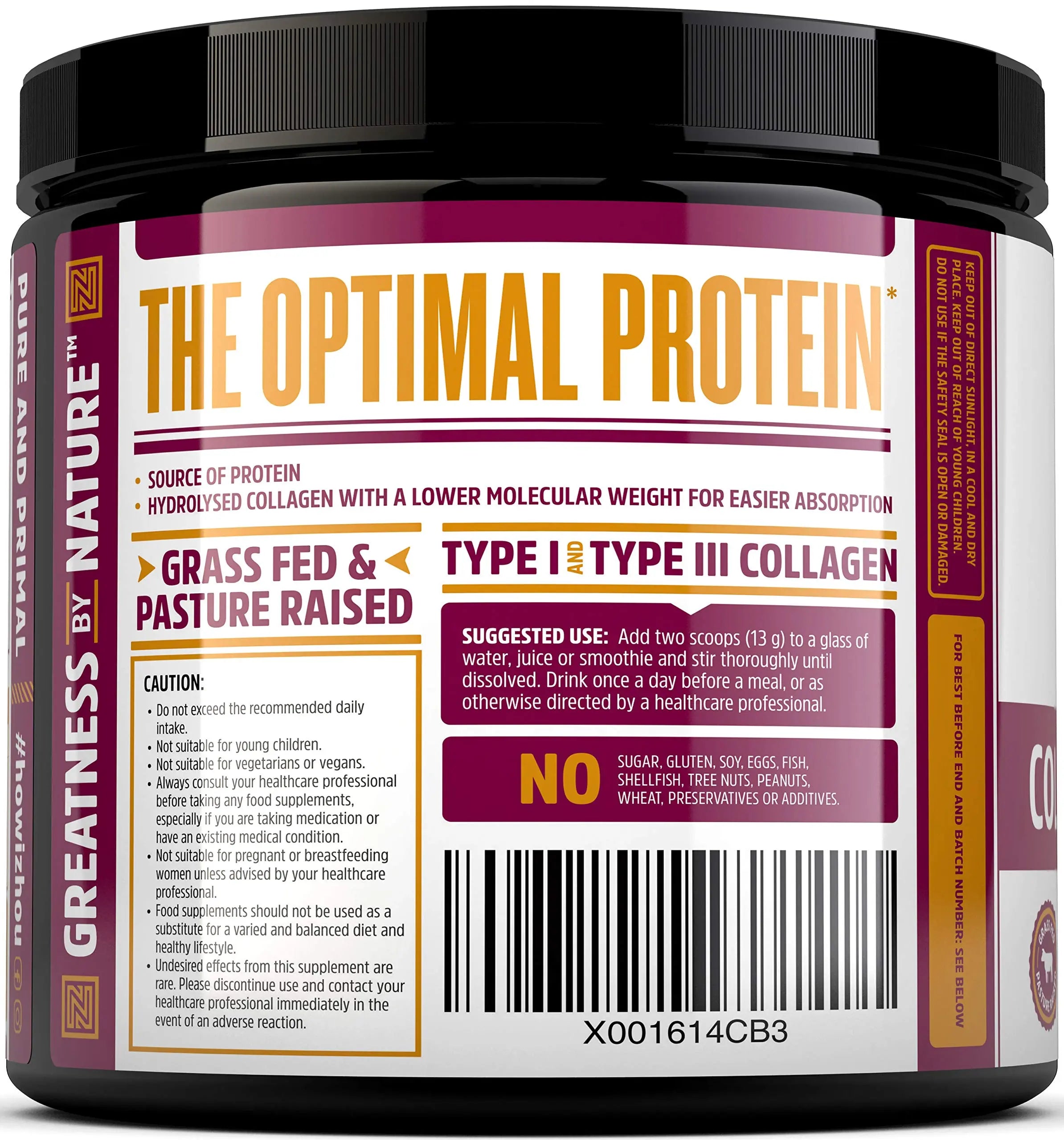 Collagen Powder 500g - Hydrolysed Collagen Peptides Powder - High Protein Bovine Collagen Supplement Nu U Nutrition Au supplements