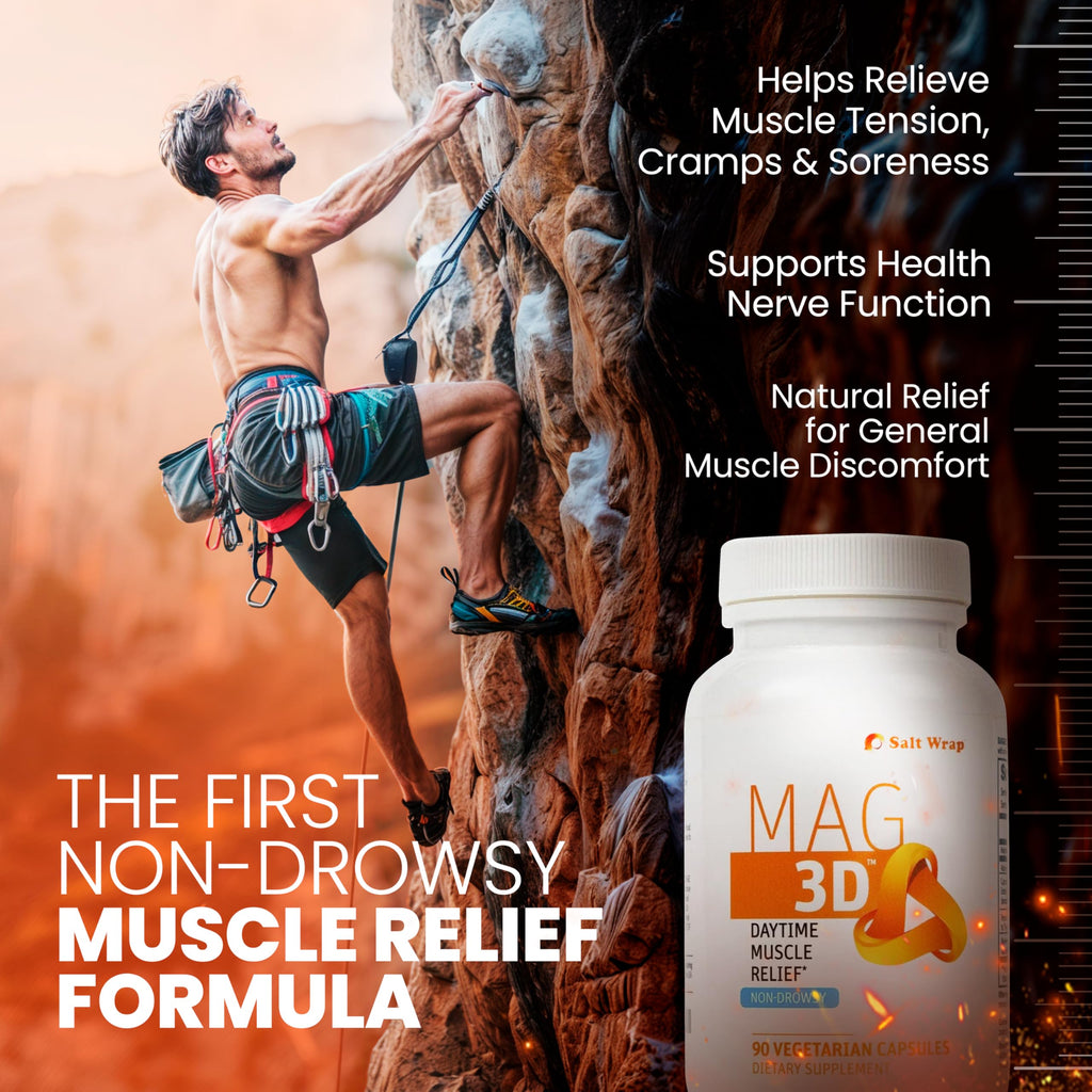 SaltWrap Mag 3D – Daytime (Non-Drowsy) Leg Cramp & Muscle Relief Support - Natural Supplement for Muscle and Nerve Health with Turmeric, Alpha Lipoic Acid & Magnesium SaltWrap Au supplements