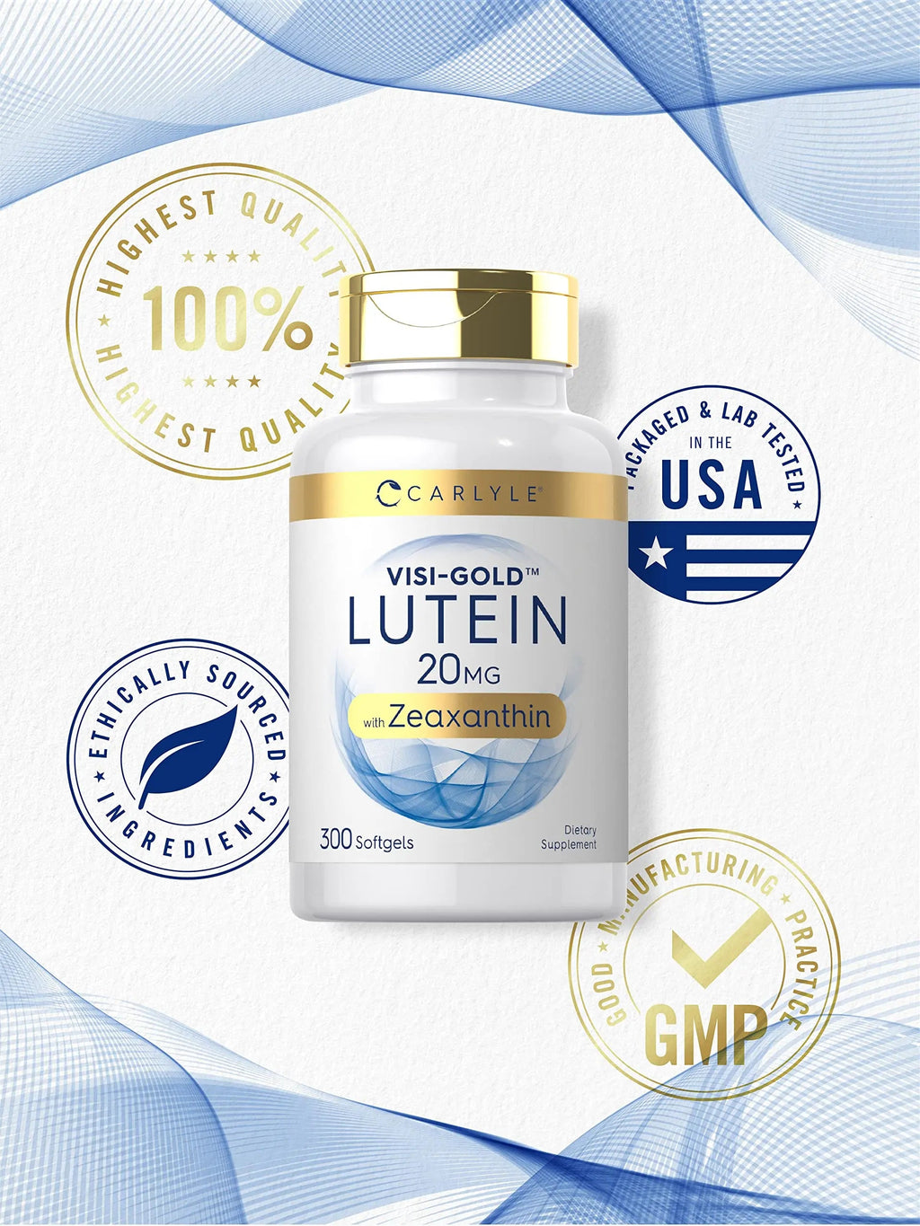 Carlyle Lutein and Zeaxanthin 20mg | 300 Softgels | Eye Health Vitamins | Non-GMO & Gluten Free Supplement Carlyle Au supplements