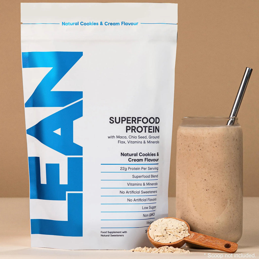 LEAN with Lilly Superfood Protein Vegan Protein Plant Based Protein Cookies and Cream Flavour 500g Lean With Lilly Au supplements