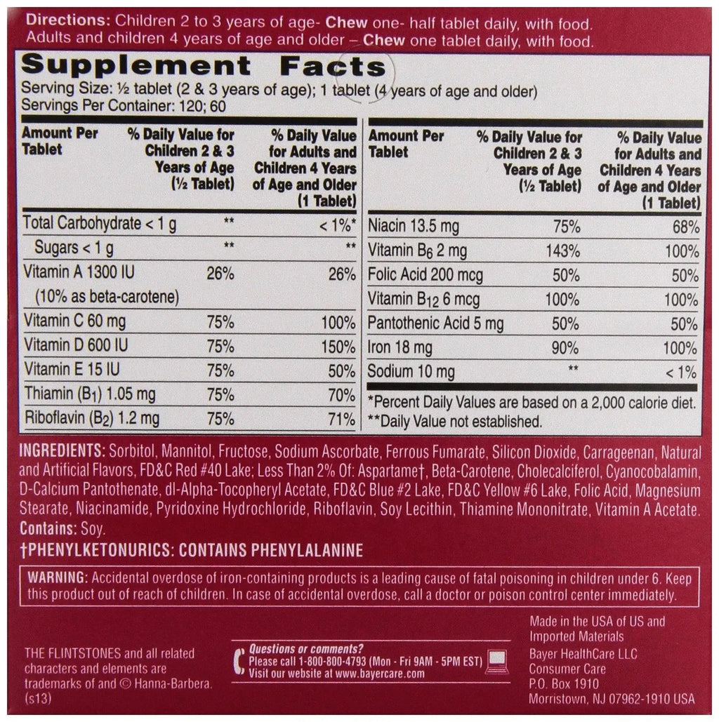Flintstones Multi Vitamins With Iron, 60 ct Flintstones Vitamins Au supplements