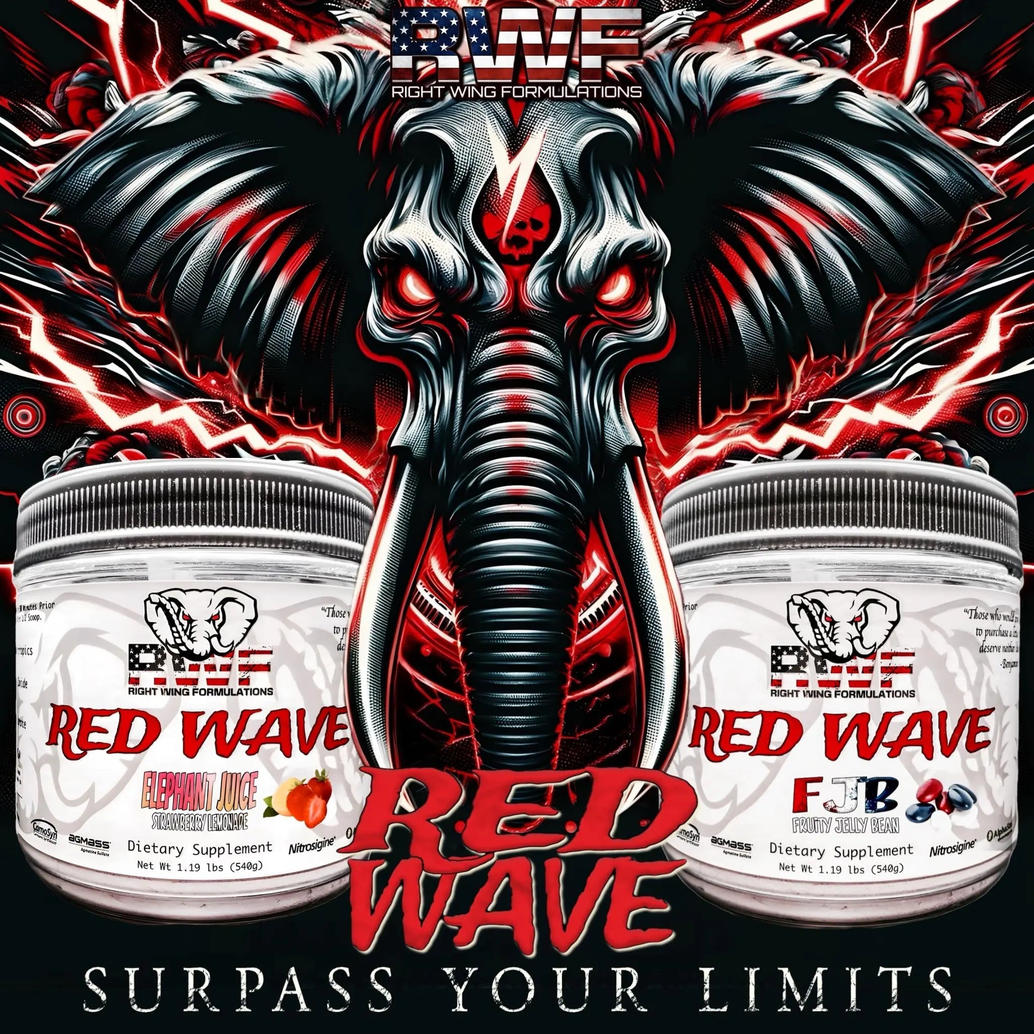 Red Wave Pre Workout Powder With Creatine, Perfect For Men And Women Right Wing Formulations Au supplements