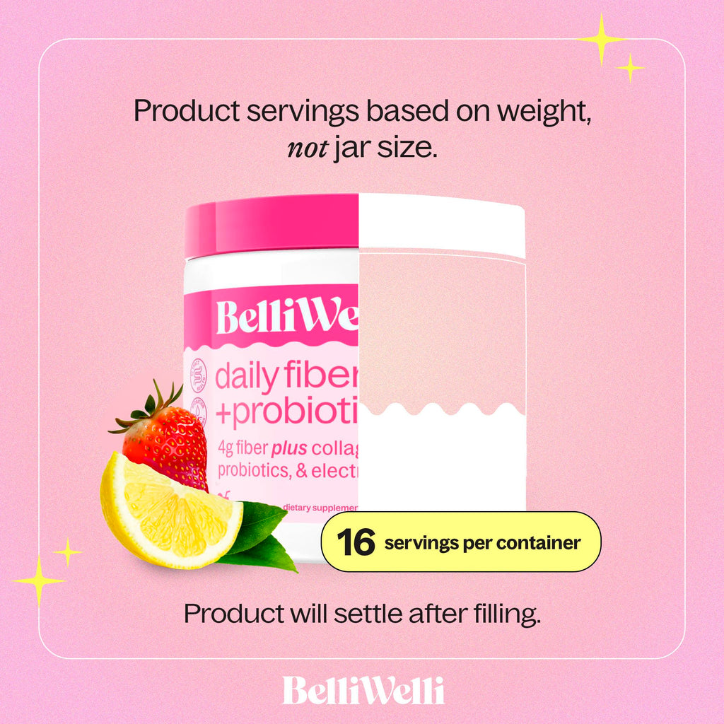BelliWelli Fiber Supplement for Women & Men Premium Daily Fiber Powder from Organic Acacia with Added Collagen Electrolytes & Probiotics No Bloat Constipation
