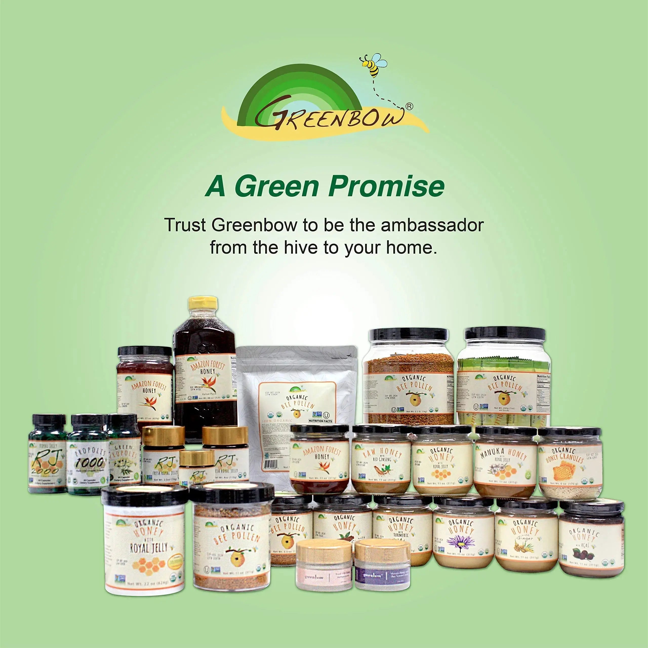Greenbow Organic Bee Pollen - 100% USDA Certified Organic, Non-GMO, Halal, Kosher Certified, Pure & Natural Bee Pollen Greenbow Au supplements