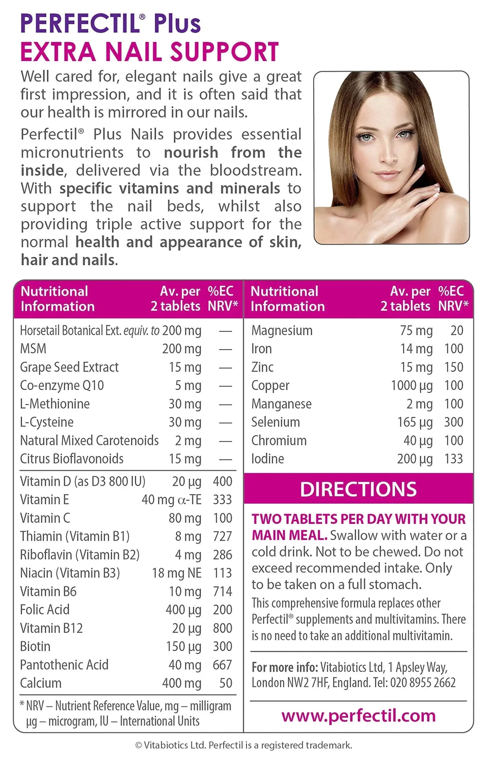 Vitabiotics - Perfectil - Plus Nails Extra Support - 60 Tablets Perfectil Au supplements
