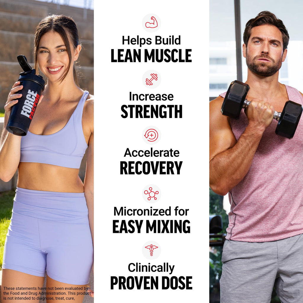 Force Factor Creatine Monohydrate Powder, 5g Micronized Dose to Support Muscle Growth, Strength, Recovery, Cognitive Health & Memory, Unflavored, 200 Servings Force Factor Au supplements
