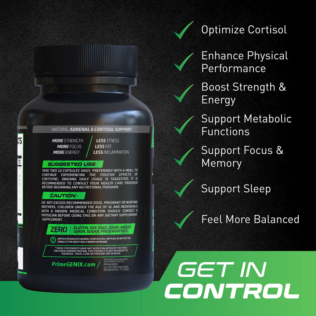 PrimeGENIX CortiSync | Reduce Cortisol | Increase Energy | Improve Focus | Organic PrimeGENIX Au supplements