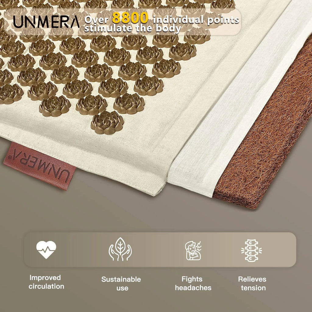 UNMERA Acupressure Mat and Pillow Set,Natural Premium Linen & Coconut Fiber Filling UNMERA Au supplements