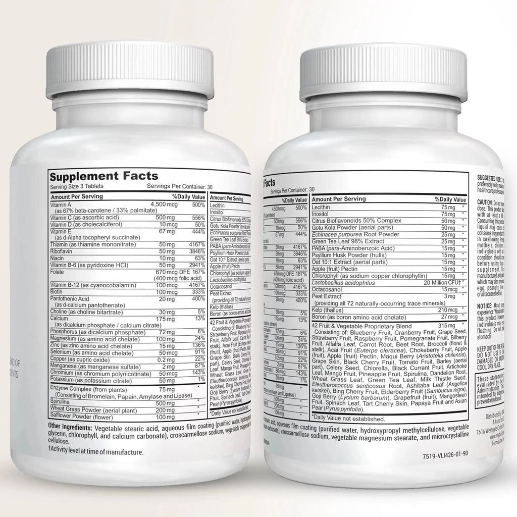 Fruit and Veggies Supplement - Multi Vitamins for Adults w/ Vitamins A, B Complex, D, E, Zinc, Biotin, Calcium - Fruit Vegetable Supplements for Energy & Immunity Support Daily Defense Au supplements