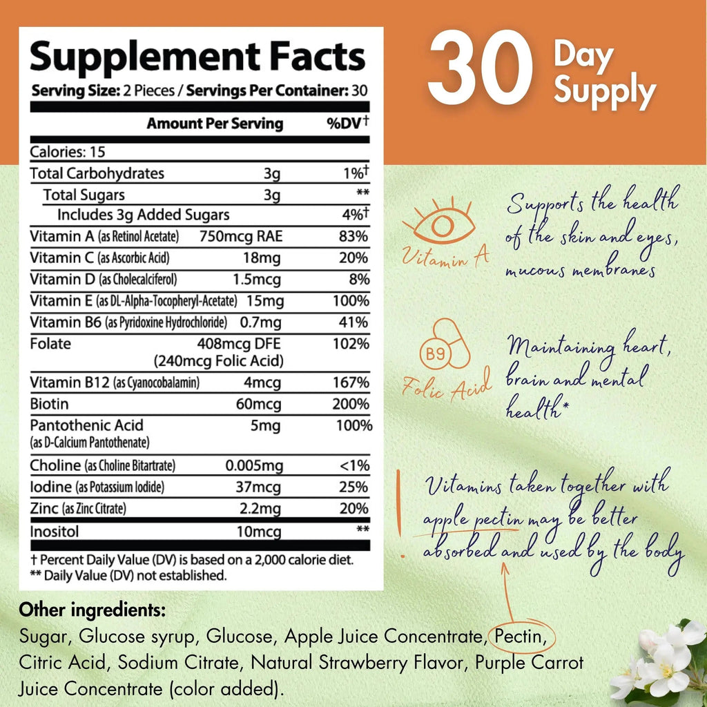 healblend Power-Packed Multivitamin Bear Gummies for Adult | Vitamins C, D3, B6, B12, Iron, Zinc healblend Au supplements
