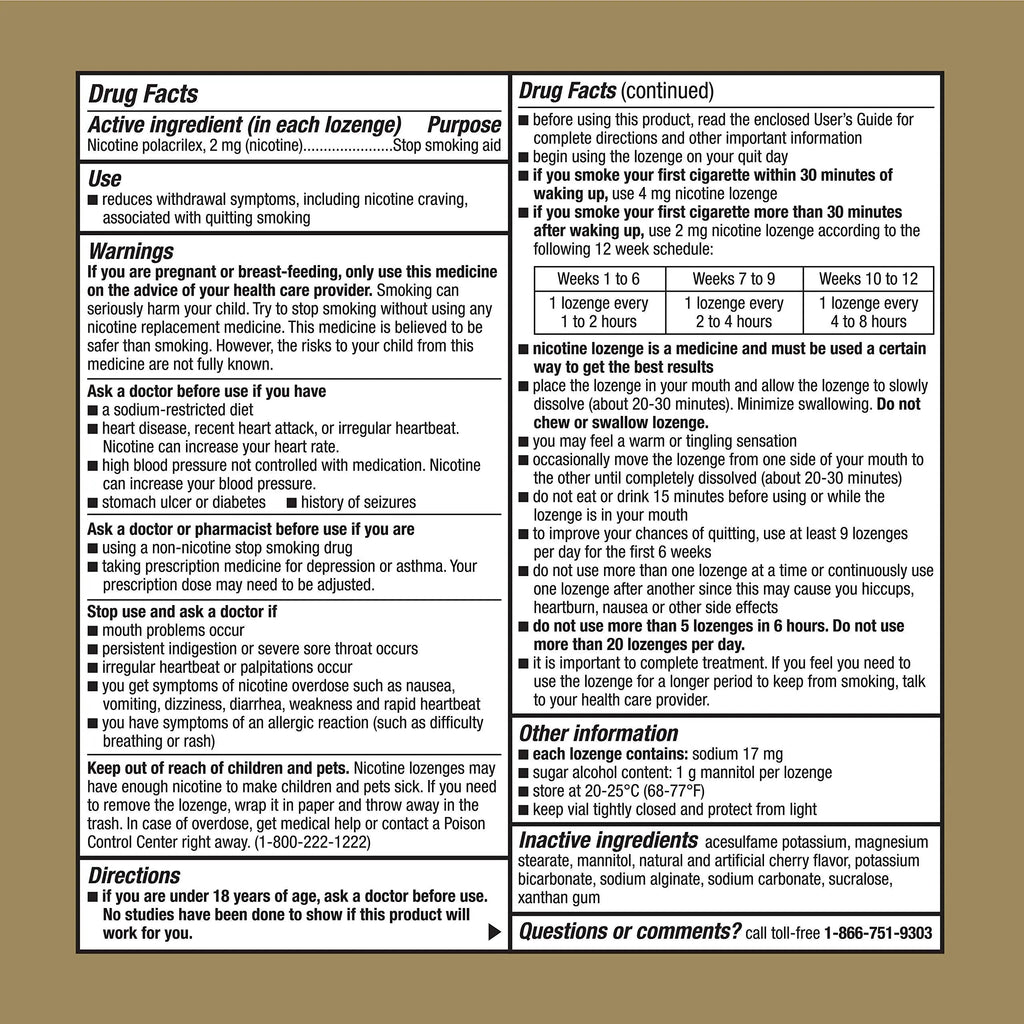 GoodSense Nicotine Polacrilex Lozenge, 2 mg (nicotine), Stop Smoking Aid GoodSense Au supplements