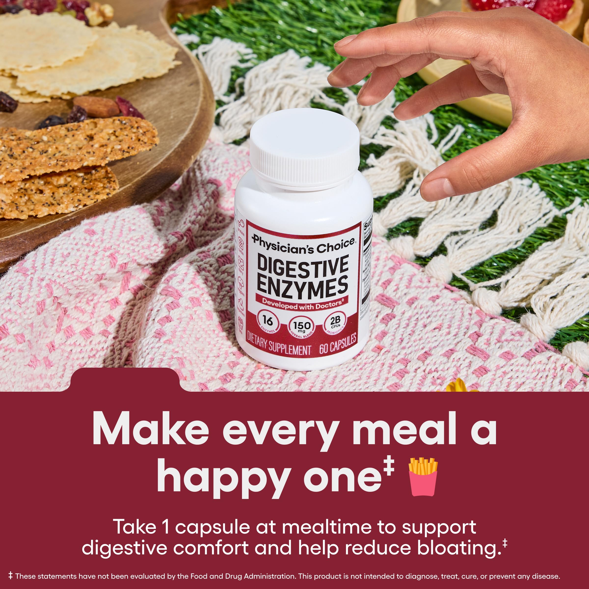 Physician's CHOICE Digestive Enzymes for Bloating & Digestion - 16 Enzymes with Organic Prebiotics & Probiotics for Gut
