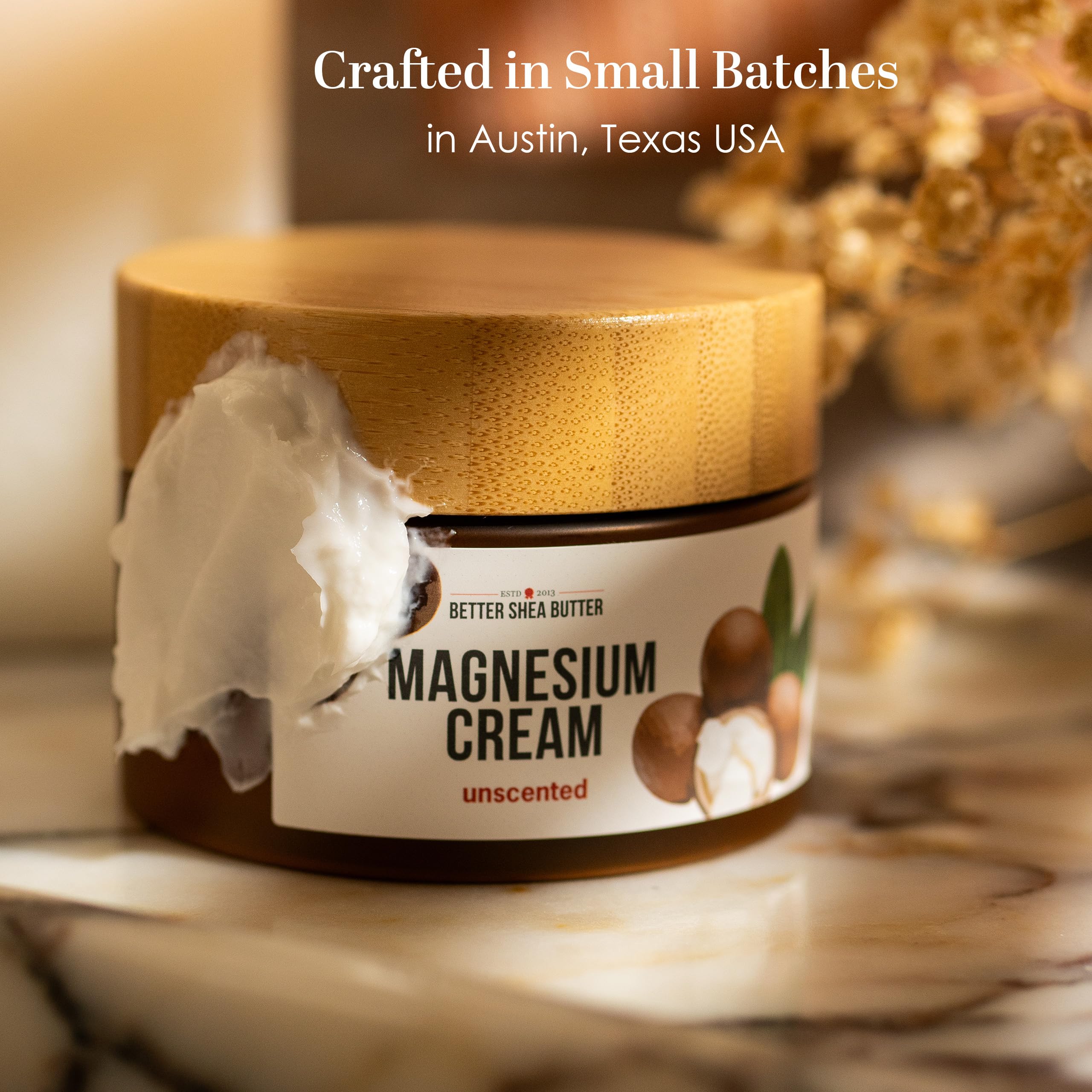 Better Shea Butter Magnesium Cream for Leg Cramps | Relieves Muscle Tension | Night Lotion Safe for Pregnancy, Kids and Babies | Organic and Natural Ingredients | Vegan, Made in USA | (Unscented) Better Shea Butter Au supplements