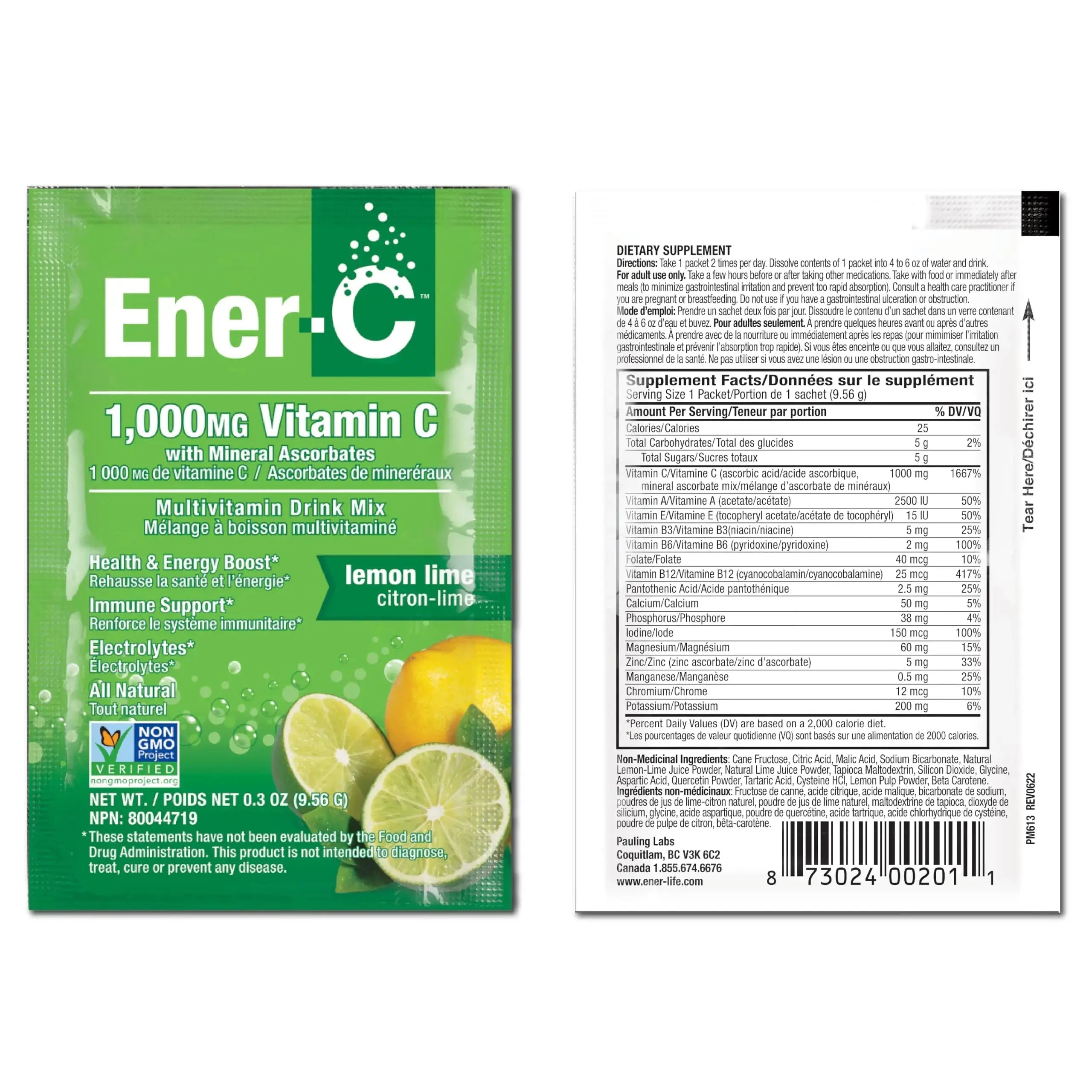 Ener-C Multivitamin Drink Mix - Vitamin Packets for Water, Electrolytes Powder Packets, Vitamin Drink Mix, Hydration Liquid Mix Ener-C Au supplements