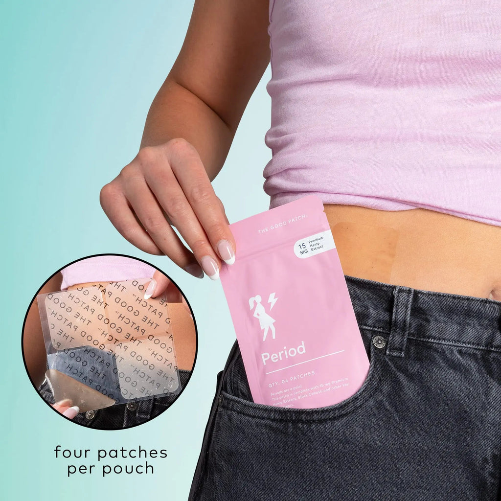 The Good Patch Period Patch with Hemp for Cramps, Sustained Release for up to 12 Hours, Natural Patch with Hemp, Black Cohosh, Plant Powered Wearable Wellness (16 Total Patches) The Good Patch Au supplements