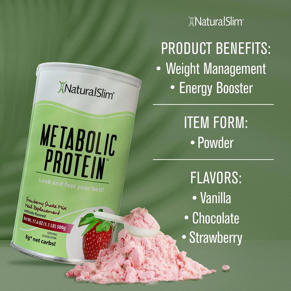 NaturalSlim Metabolic Whey Protein Powder Strawberry – Low Carb, Meal Replacement NaturalSlim Au supplements