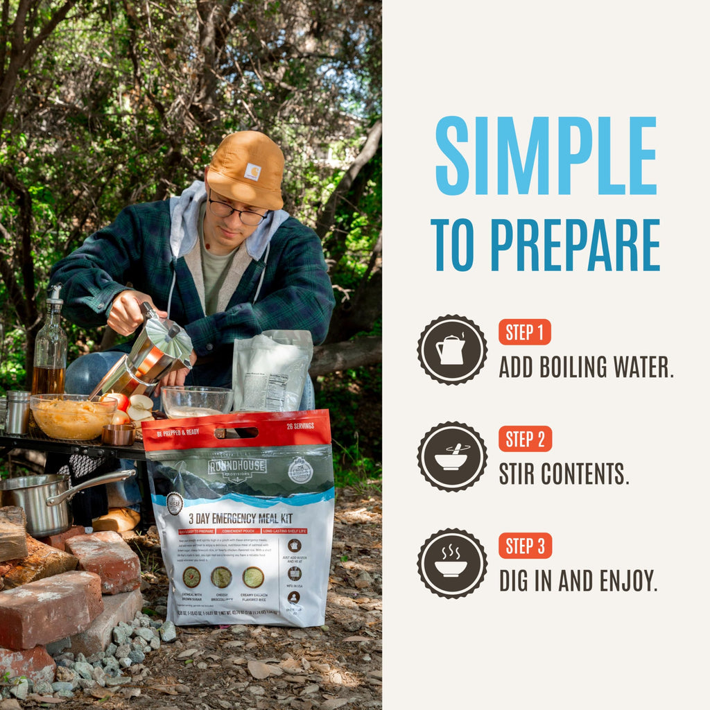 by Chuck Norris Roundhouse Provisions 3 Day, 26 servings Emergency Meal Kit, Grab-and-Go, Premade, Disaster Prep, Hiking, Survival, Adventure, Camping Food, 25 Year Shelf Life. ROUNDHOUSE PROVISION Au supplements