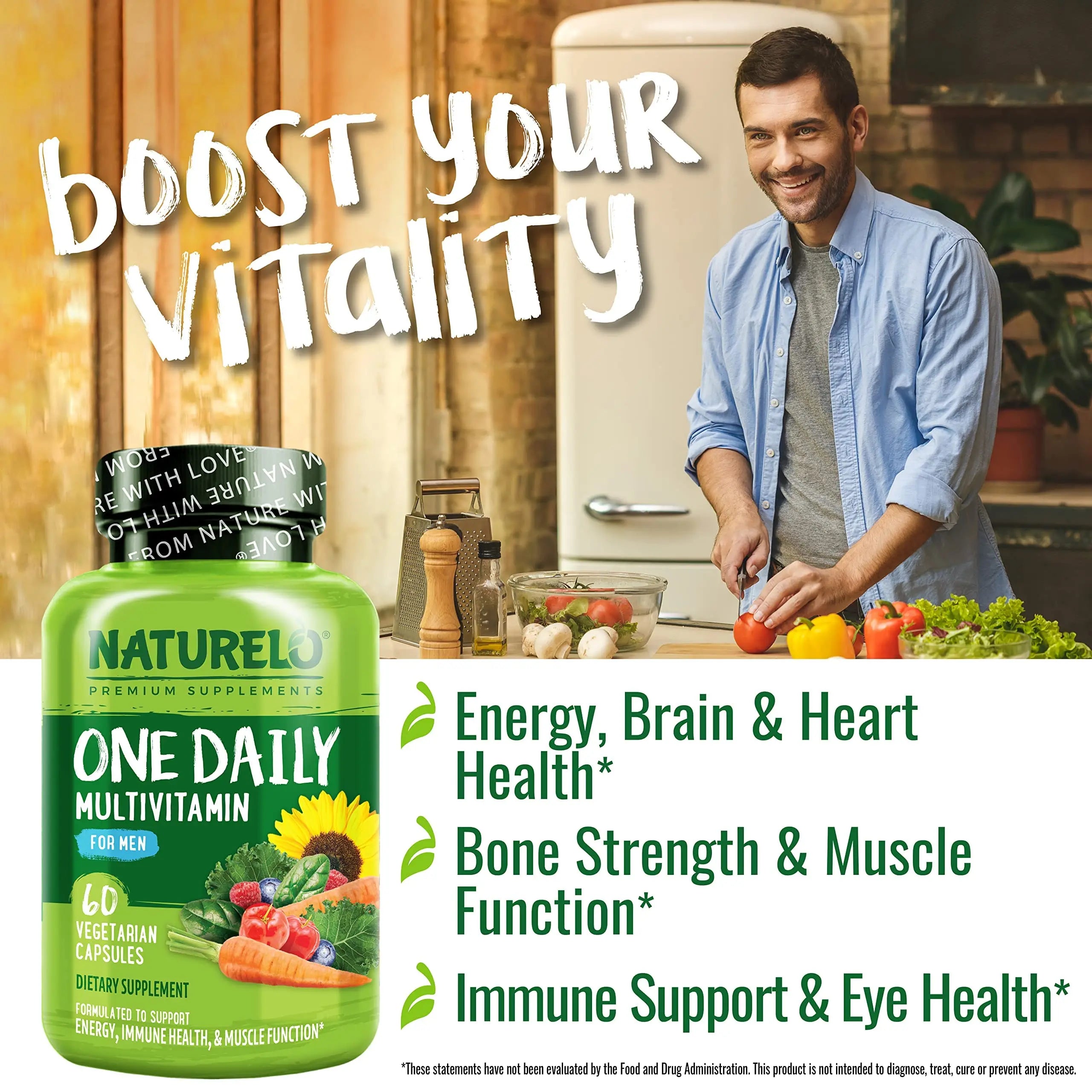 NATURELO Mens Multivitamins - One Daily Multivitamin for Men with Vitamins, Minerals & Organic Whole Foods, Boost Energy & Health, NATURELO Au supplements