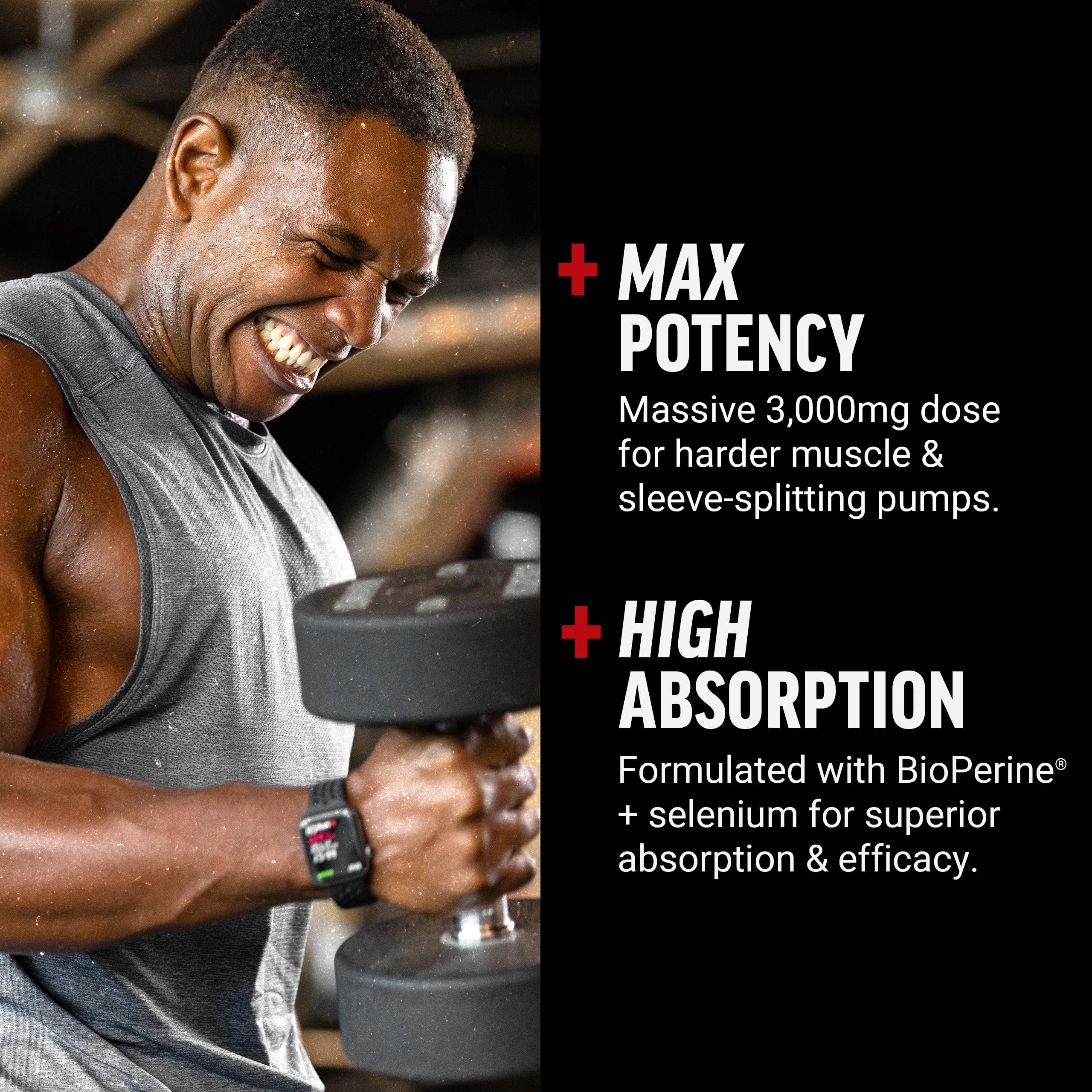 Force Factor L-Arginine Nitric Oxide Supplement with BioPerine to Help Build Muscle and Support Stronger Blood Flow, Circulation, Nutrient Delivery