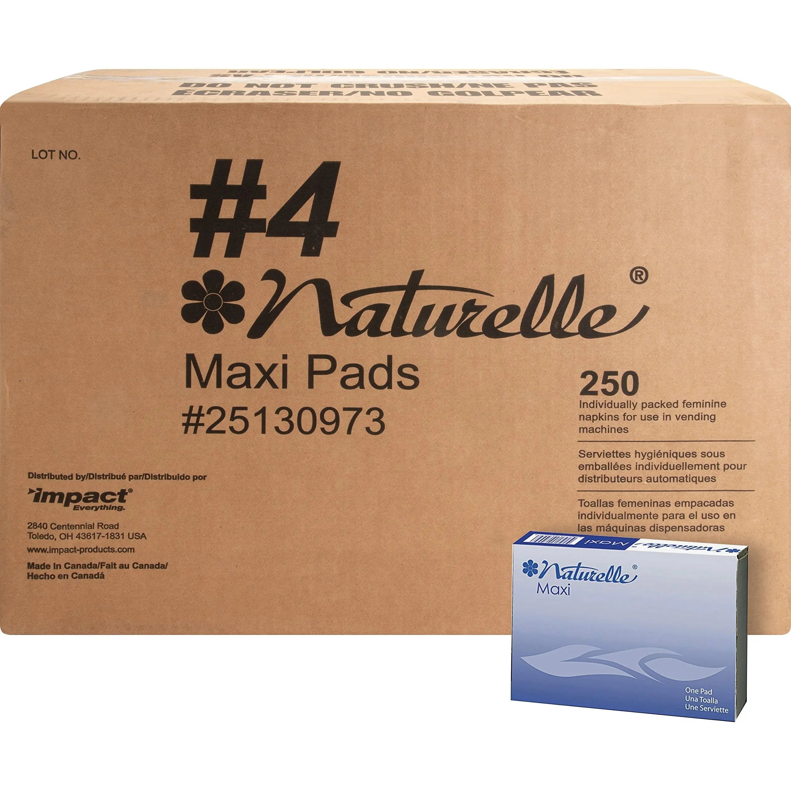 Impact Products 25130973 Maxi Pads, Naturelle, Regular, Vendor Refills, WE Rochester Midland Au supplements