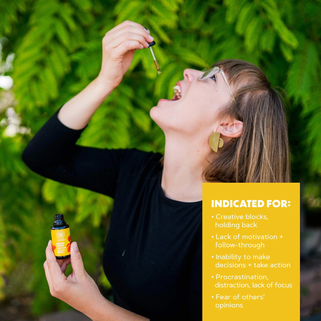 LOTUSWEI Inspired Action Flower Essence Elixir – Enhance Focus, Concentration, Mental Clarity & Creativity – Flower Remedy Supplement LOTUSWEI Au supplements