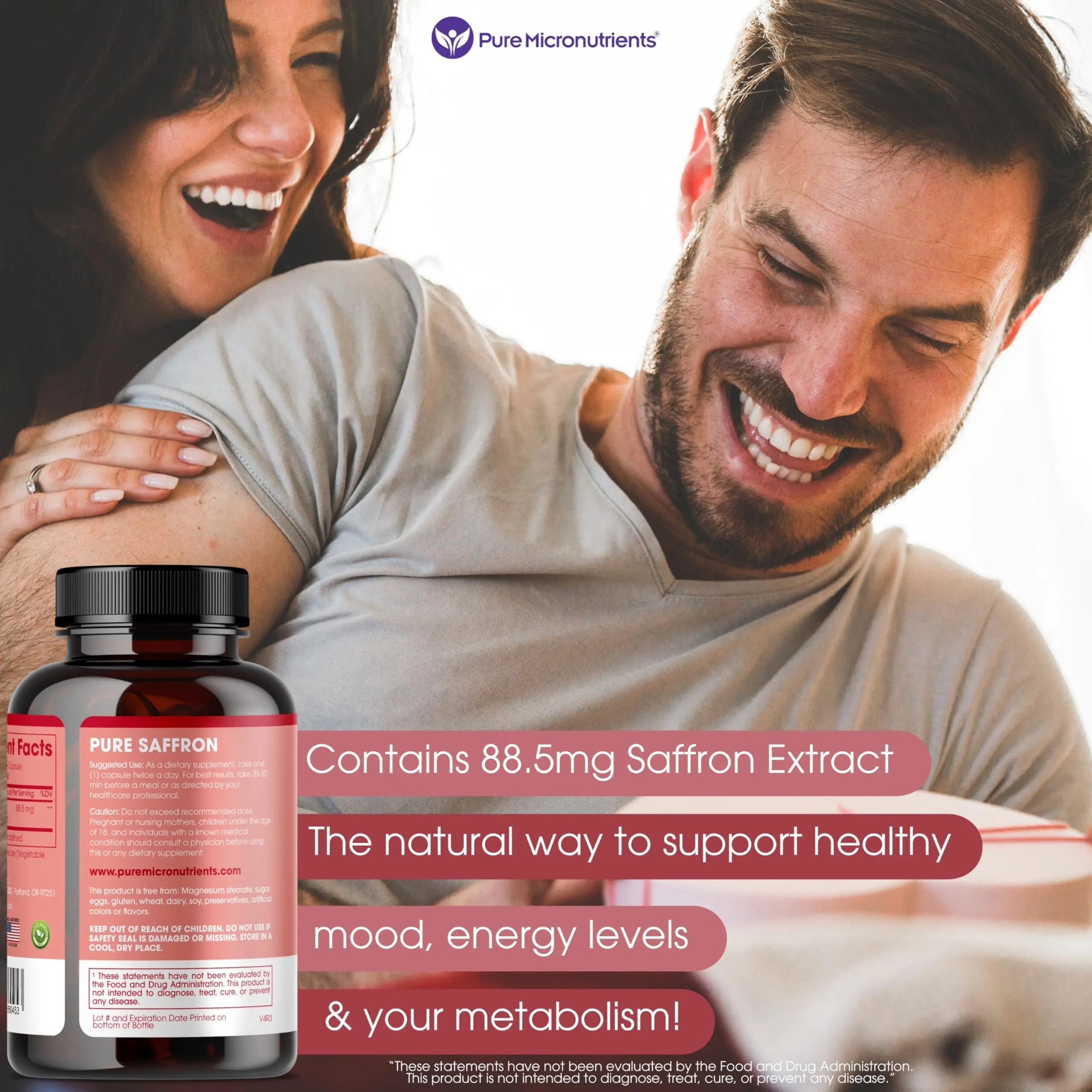 Saffron Supplements - 100% Pure Saffron Extract Capsules - Boost Energy & Mood, Support Eye & Heart Health Pure Micronutrients Au supplements