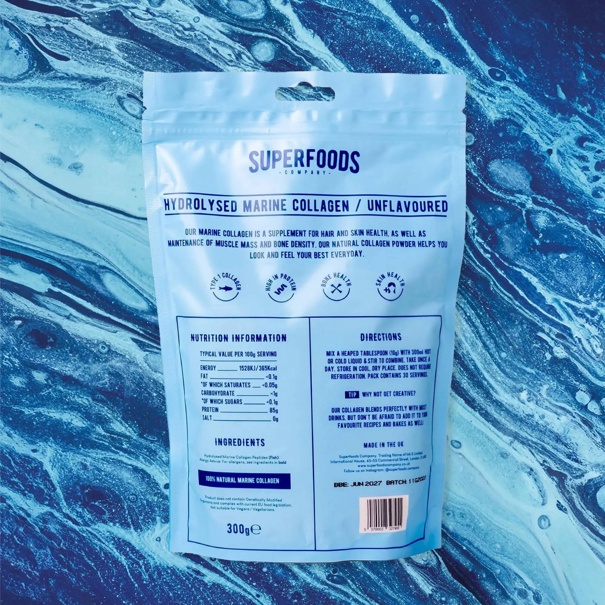 Superfoods Company - Hydrolysed Marine Collagen, Boosts Hair and Skin Health, Unflavoured Superfoods Company Au supplements