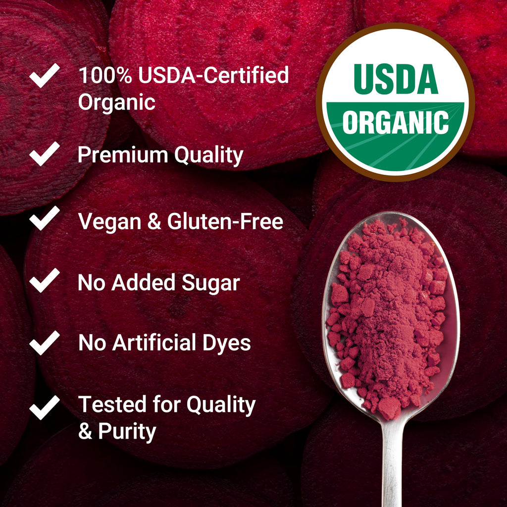 Force Factor Total Beets Organic Beetroot Powder Superfood to Boost Daily Nutrition, USDA Organic, Vegan, Gluten-Free