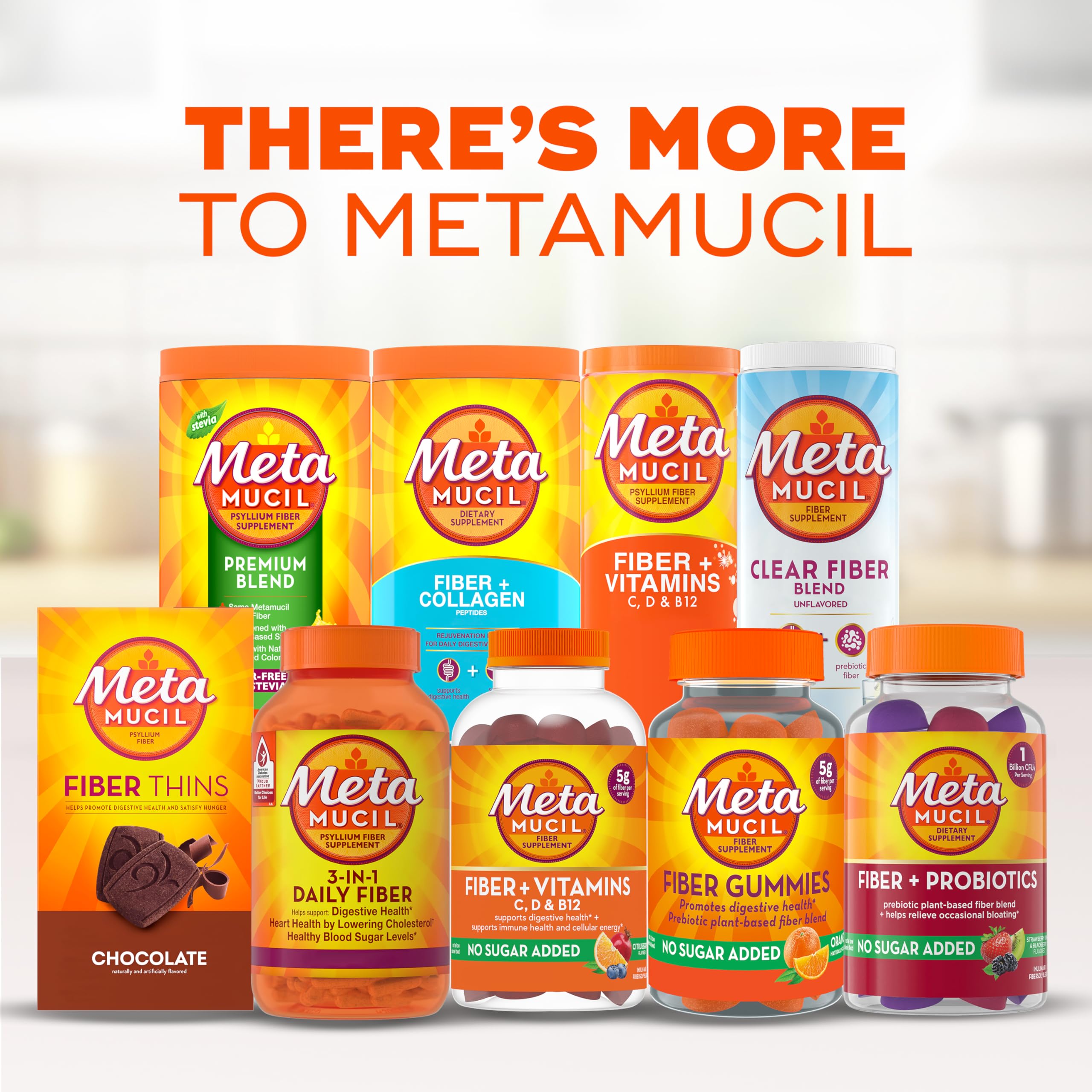 Metamucil Fiber Supplement, Unflavored Clear Mixing Powder, No Grit, No Sugar Added, Plant Based Prebiotic Fiber Supplement