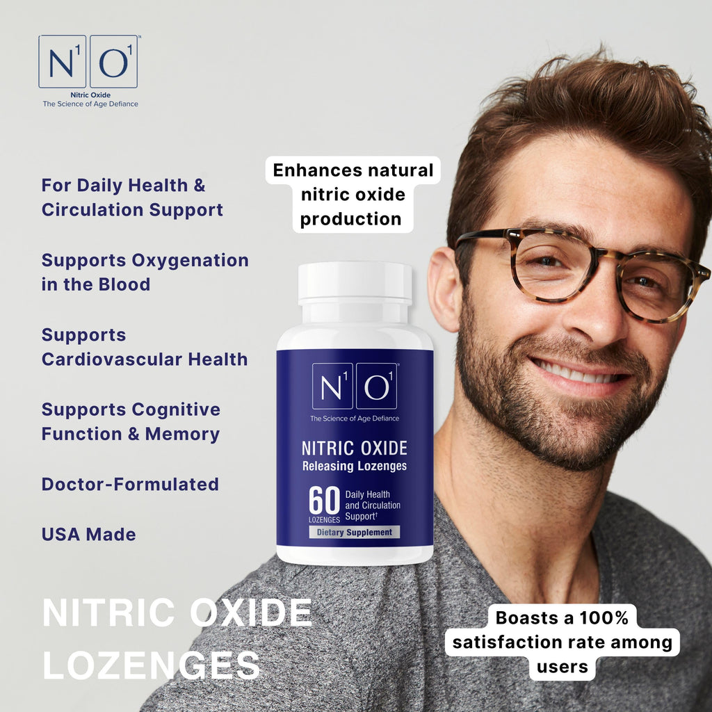 N1O1 Nitric Oxide Lozenges - 60 Count - Nitric Oxide Supplement for Heart Health, Circulation, Energy, Blood Flow, Oxygenation, Healthy Blood Pressure