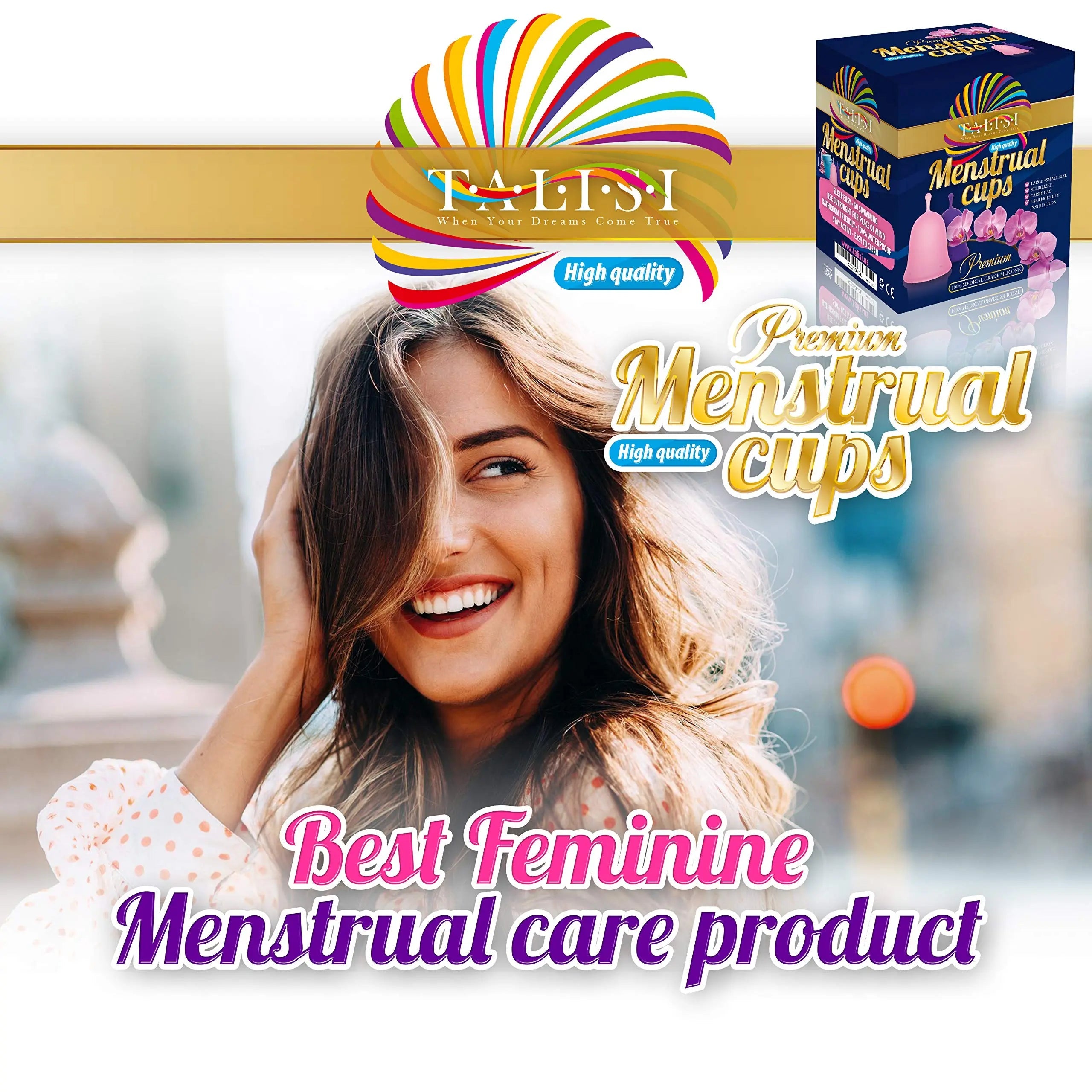 Talisi Menstrual Cups Set of 2 with Collapsible Silicone Sterilizer - Soft & Flexible Sensitive Feminine TALISI WHEN YOUR DREAMS COME TRUE Au supplements