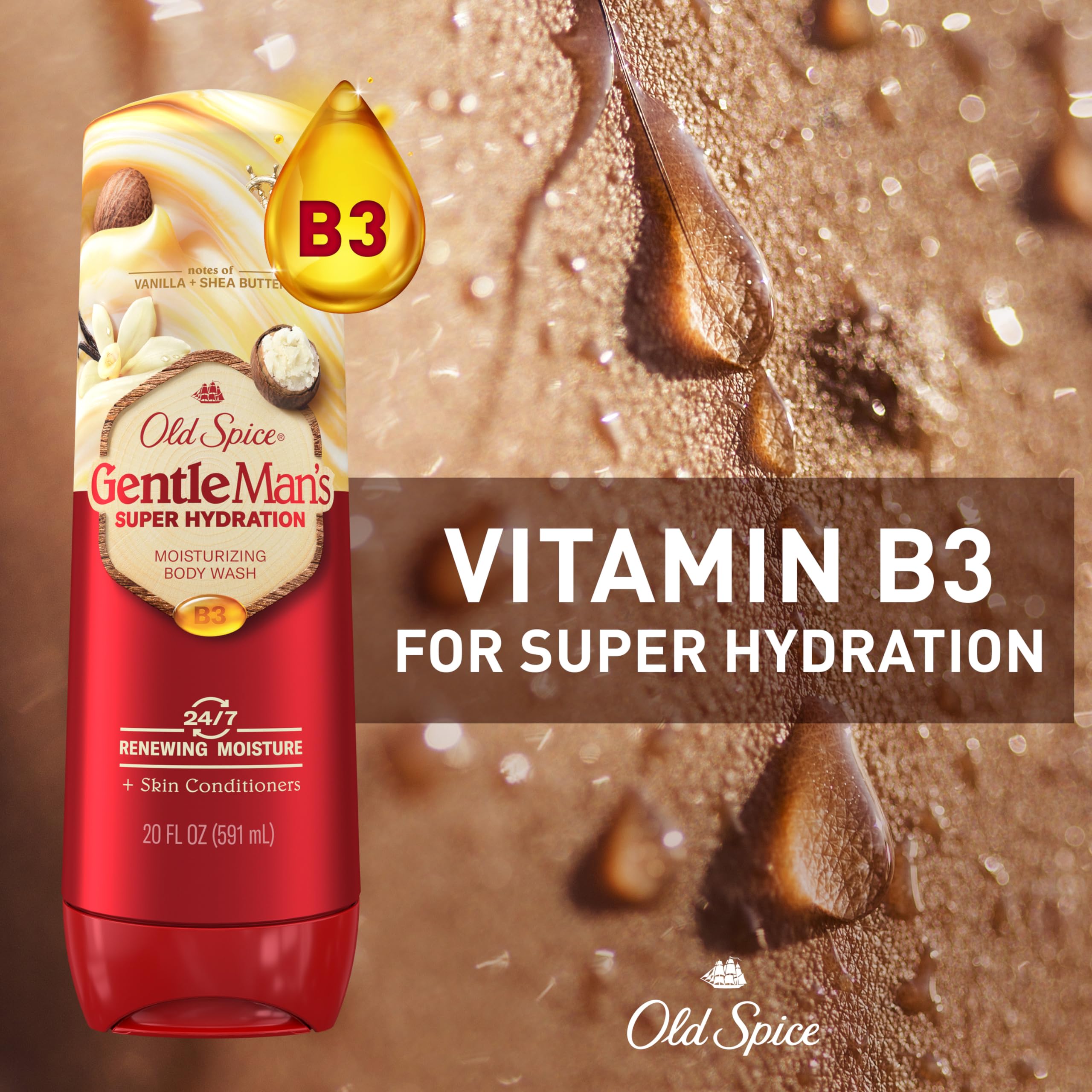 Old Spice Body Wash GentleMan’s Super Hydration for Men, 24/7 Renewing Moisture, Gentle on Skin with Skin Conditioners