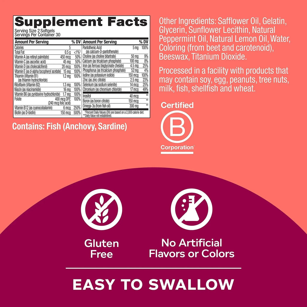 OLLY Ultra Women's Multi Softgels & Ultra Strength Hair Softgels, Supports Hair Health, Biotin, Keratin, Vitamin D, B12, Hair Supplement, 30 Day Supply - 30 Count OLLY Au supplements