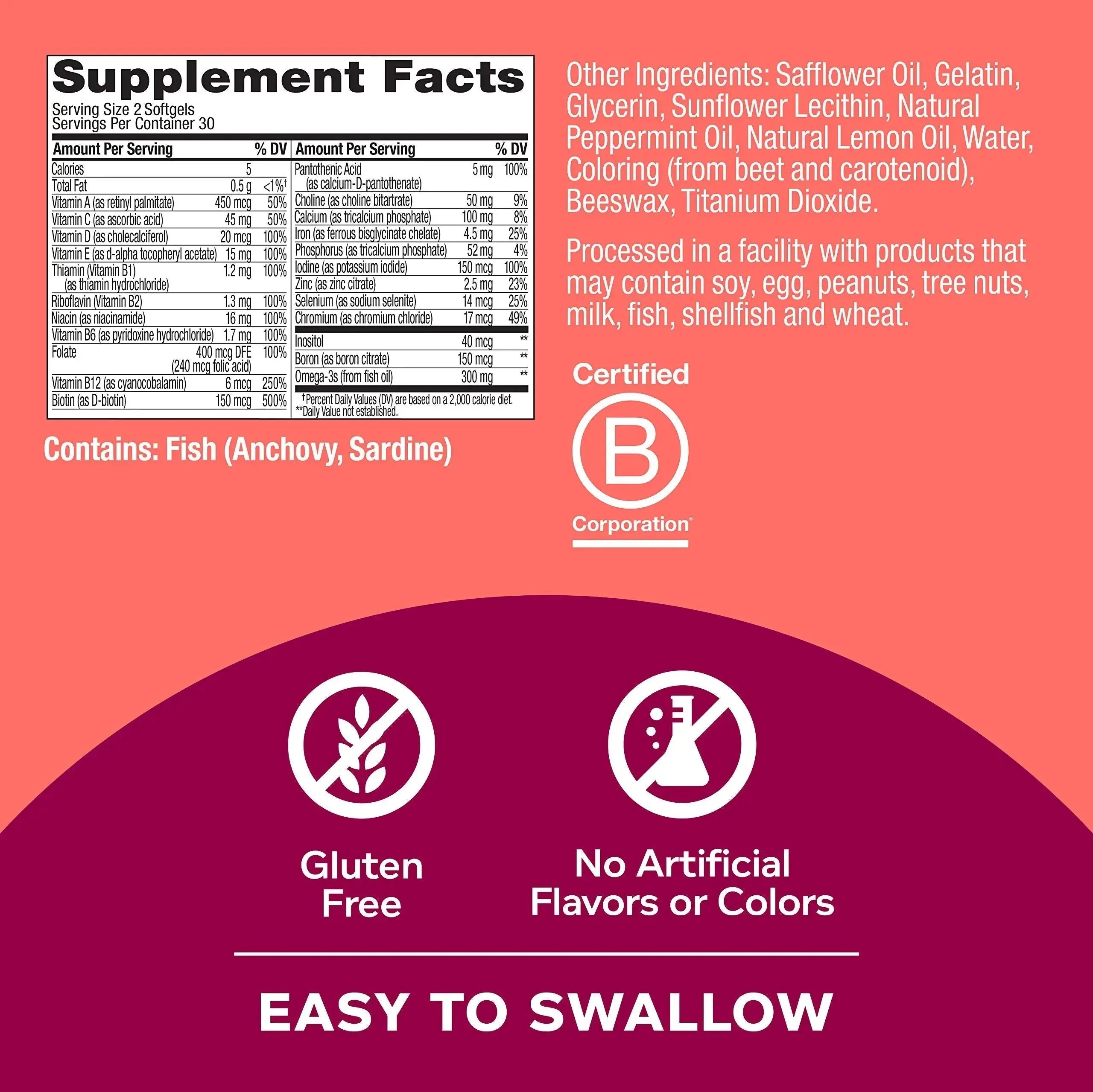 OLLY Ultra Women's Multi Softgels & Ultra Strength Hair Softgels, Supports Hair Health, Biotin, Keratin, Vitamin D, B12, Hair Supplement, 30 Day Supply - 30 Count OLLY Au supplements