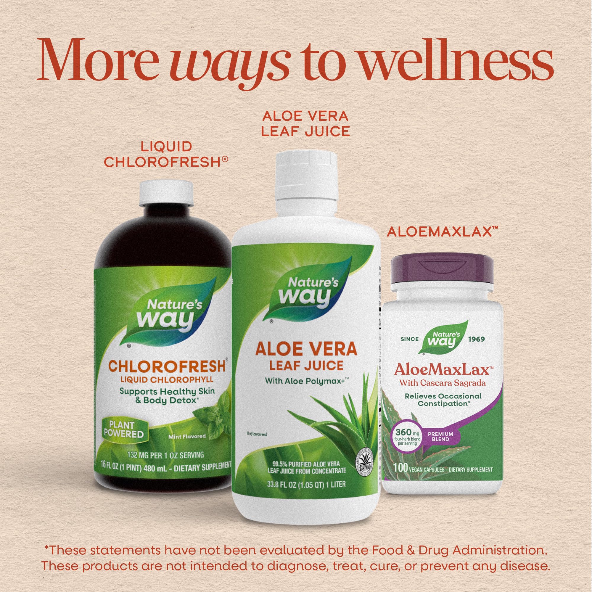 Nature’s Way Aloe Vera Leaf Juice, Flavorless Juice 99.5% Purified from Concentrate, Certified by The International Aloe Science Council,