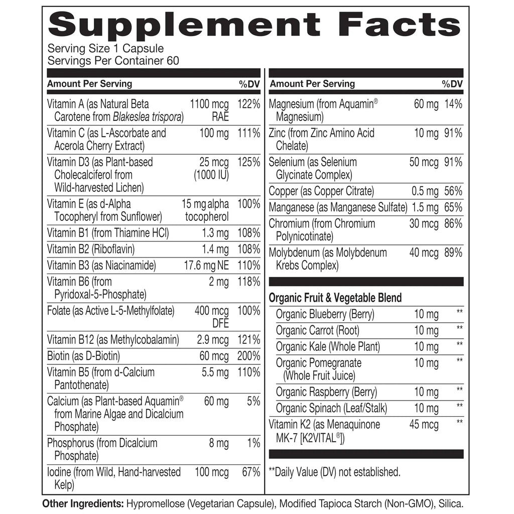 NATURELO One Daily Multivitamin for Men 50+, 60 Capsules and One Daily Multivitamin for Women 50+ (Iron Free), 60 Capsules Bundle - 2 Month Supply NATURELO Au supplements
