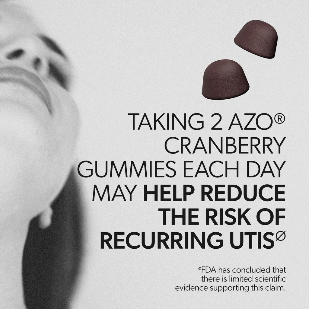 AZO Cranberry Urinary Tract Health Gummies Dietary Supplement, 2 Gummies = 1 Glass of Cranberry Juice, Helps Cleanse & Protect