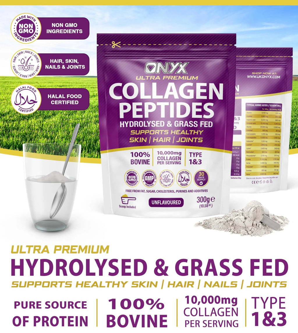 Collagen Powder 600g - 60 Servings - Collagen Peptides Supplement with High ONYX INGREDIENTS 101 Au supplements