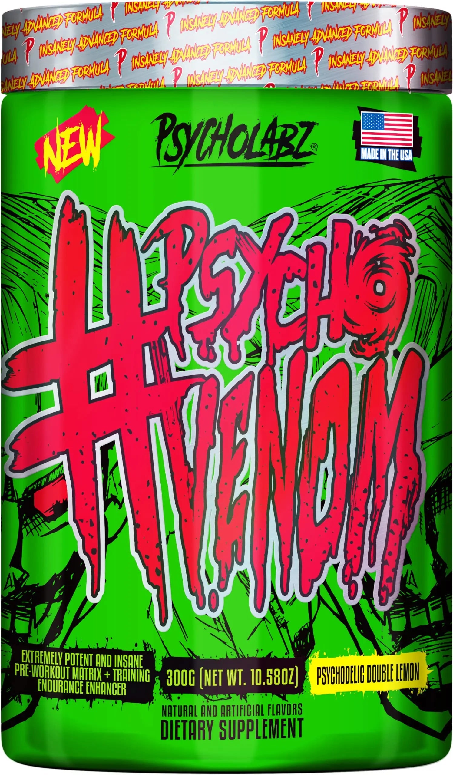 Psycholabz Pre Treino Psycho Venom 300g - Double Lemon Sabor Limão Psycholabz Au supplements