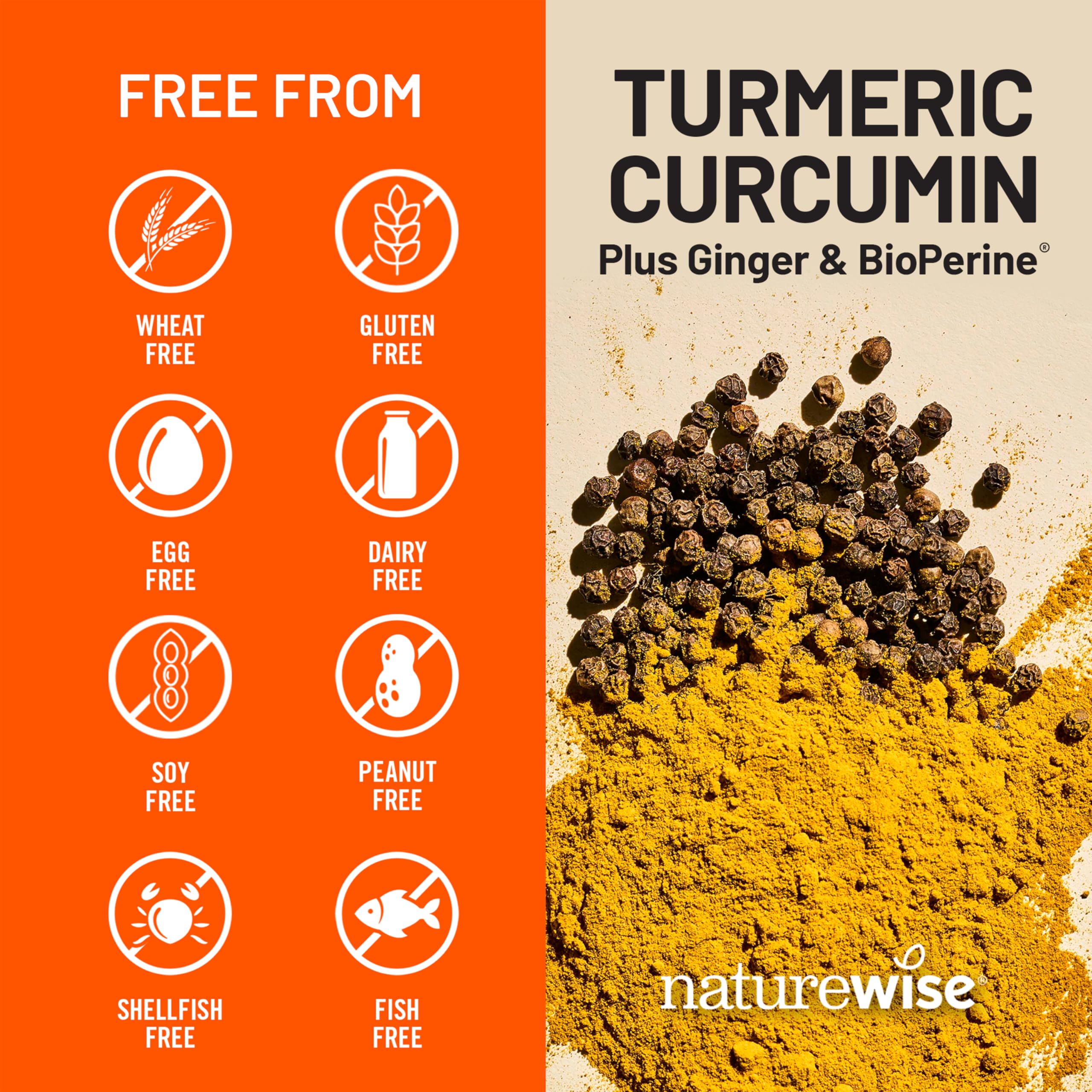 NatureWise Curcumin Turmeric 2250mg - 95% Curcuminoids & BioPerine Black Pepper Extract for Advanced Absorption - Daily Joint and Immune Health Support