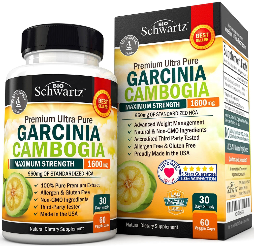Garcinia Cambogia Weight Loss Pills - Maximum Strength Appetite Suppressant & Fat Burner BioSchwartz Au supplements