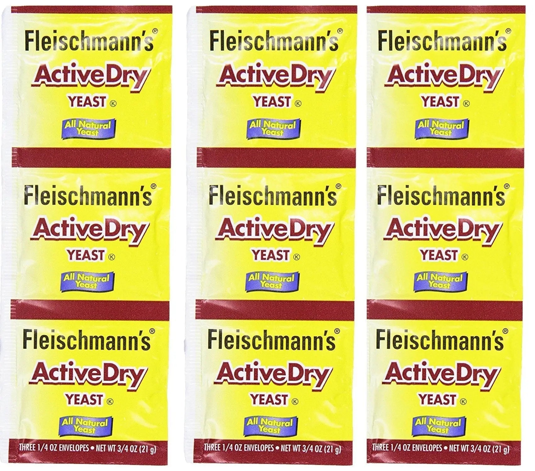3 set Active Dry Yeast,0.25 Ounce, 9 Count Fleischmann's SALUTE Au supplements