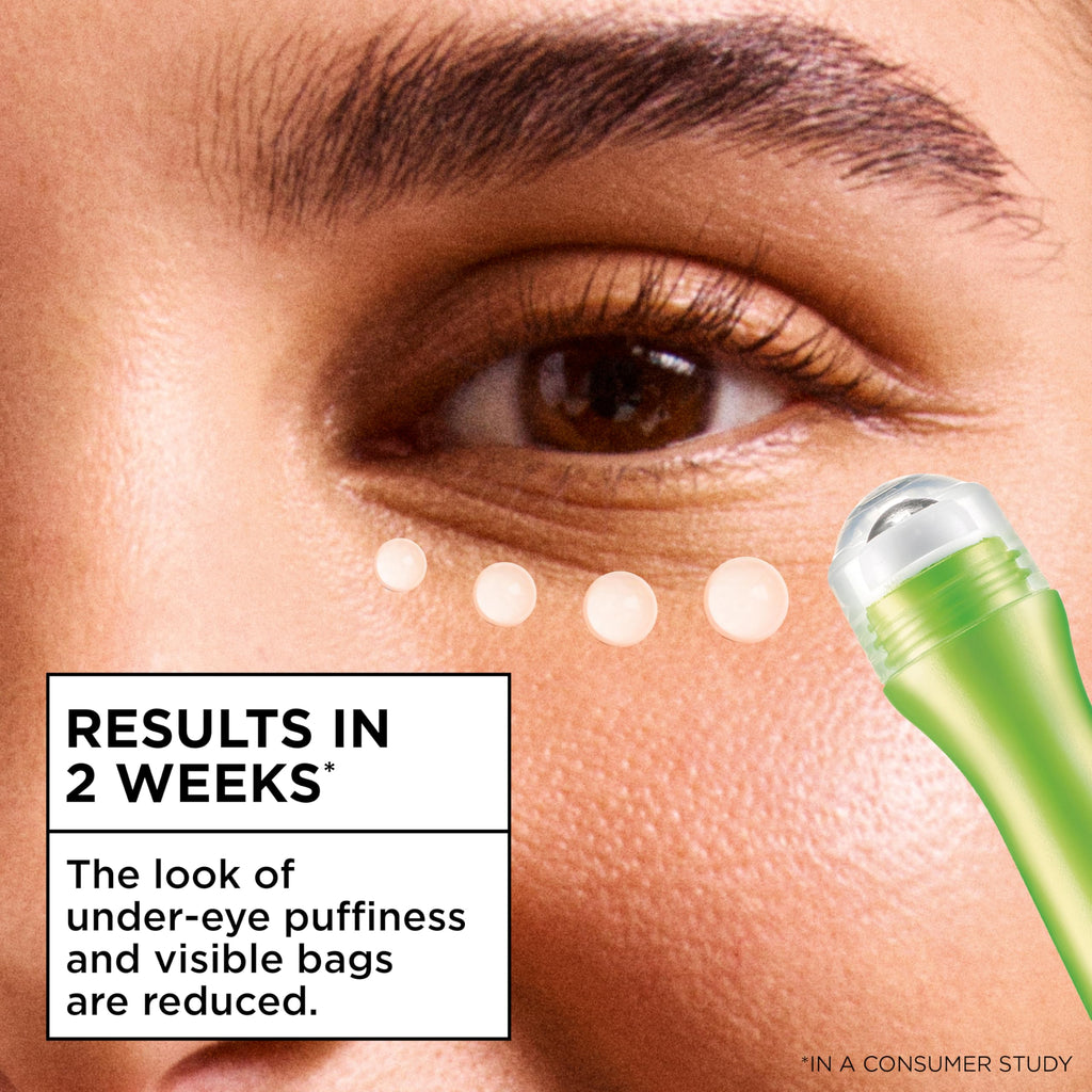 Garnier Clearly Brighter Anti-Puff Eye Roller, Dark Circles Under Eye Treatment with Caffeine and Vitamin C, 0.5 Fl Oz (15mL)