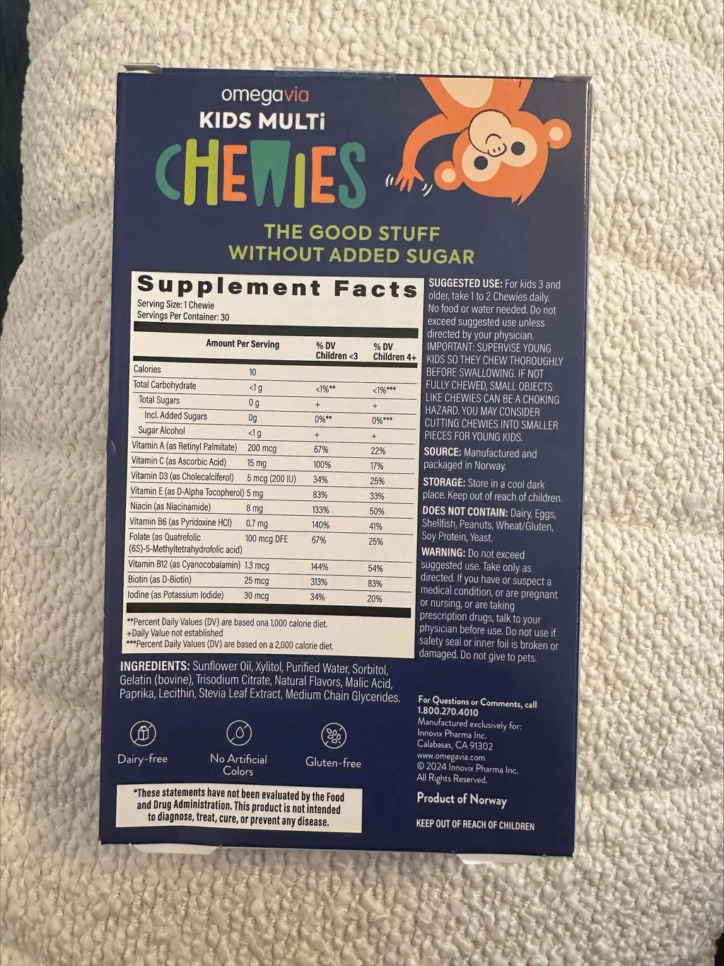 OmegaVia Sugar Free Kids Multivitamin Chewies - Daily Chewable Gummy Vitamins for Kids 3+ OmegaVia Au supplements