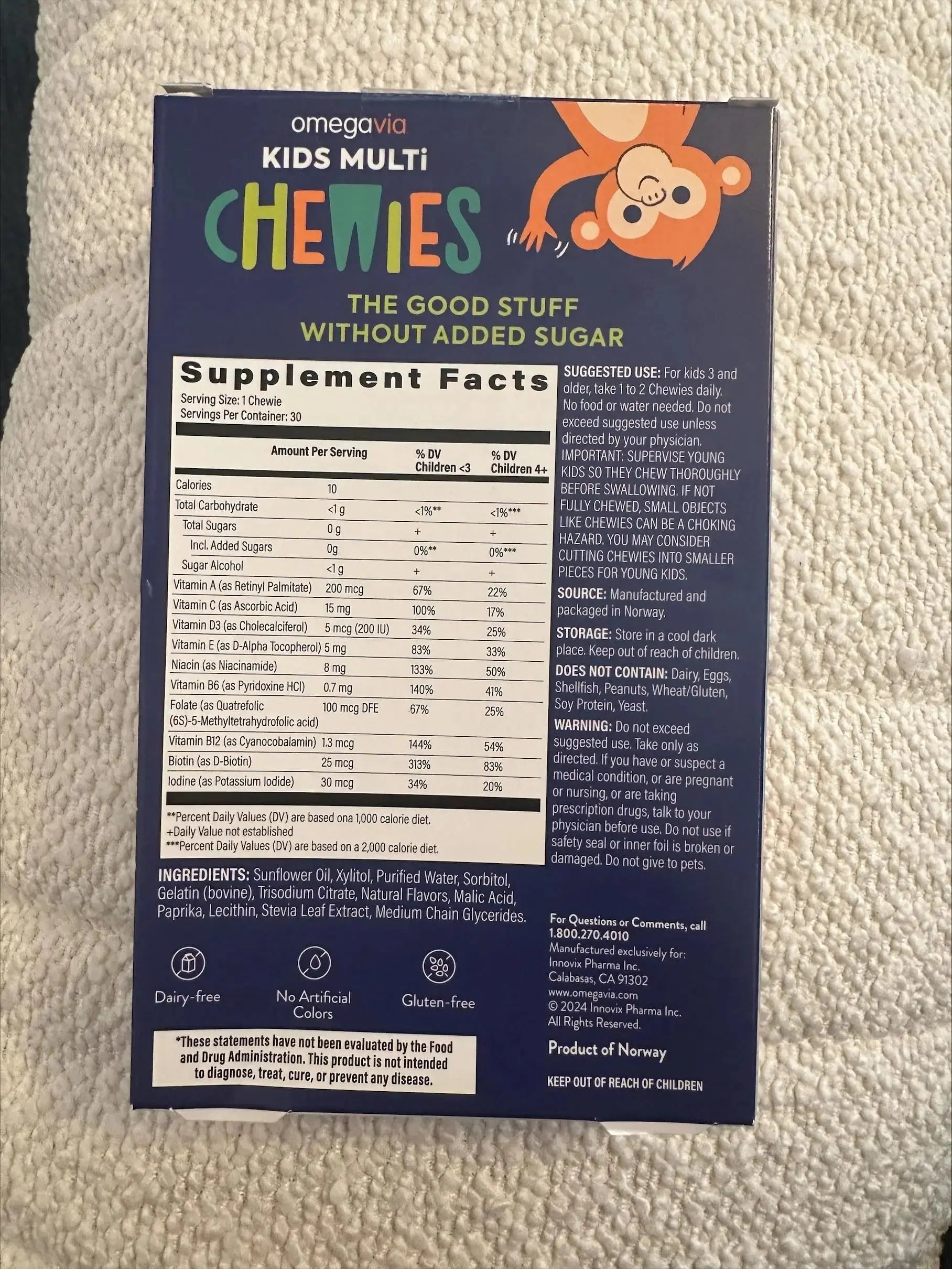 OmegaVia Sugar Free Kids Multivitamin Chewies - Daily Chewable Gummy Vitamins for Kids 3+ OmegaVia Au supplements