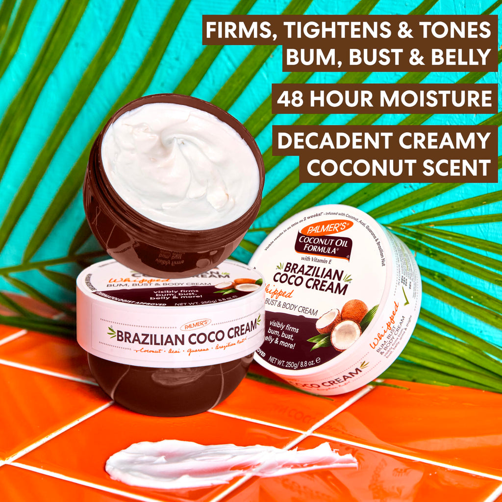 Palmer's Coconut Oil Formula Brazilian Coco Cream with Vitamin E, 8.8 Fl Oz, Whipped Bum