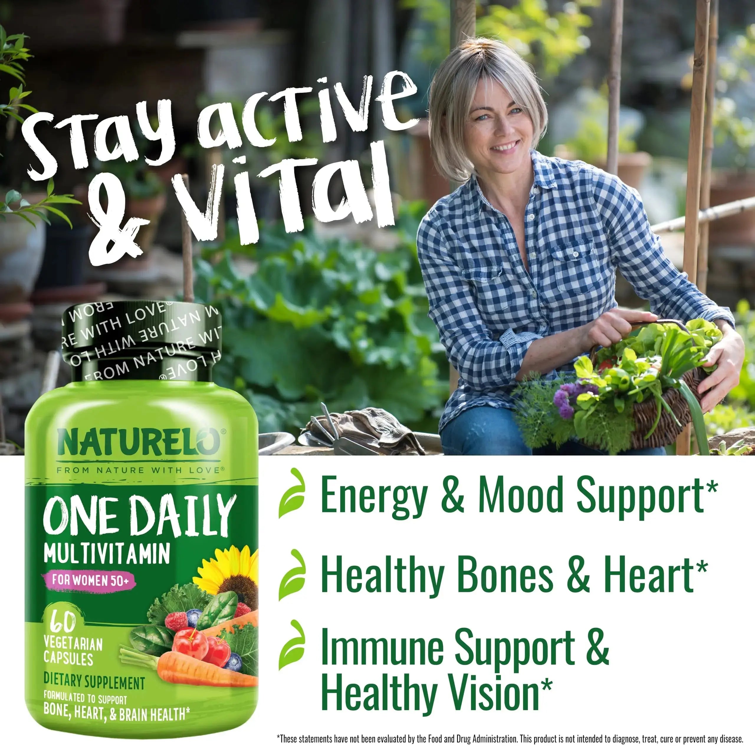 NATURELO One Daily Multivitamin for Men 50+, 60 Capsules and One Daily Multivitamin for Women 50+ (Iron Free), 60 Capsules Bundle - 2 Month Supply NATURELO Au supplements